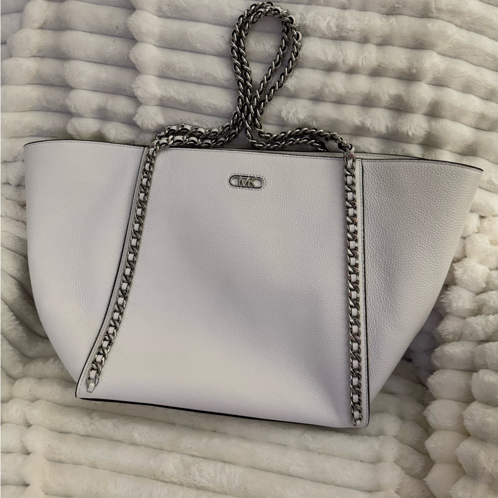 Michael Kors chain link large leather tote